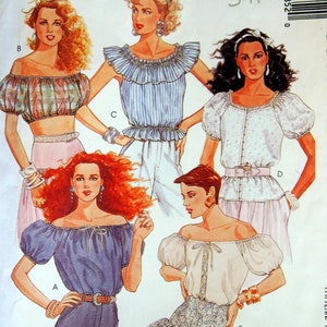 Misses&#39; Tops Small (10 - 12) McCall&#39;s 3685 Vintage Uncut Sewing Pattern 1988