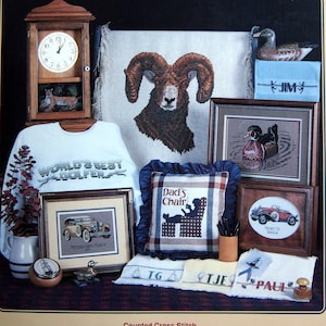 It&#39;s A Man&#39;s World By Cross My Heart Vintage Counted Cross Stitch Pattern Booklet 1988