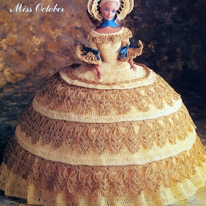 Fräulein Oktober - Die Antebellum Kollektion By Annie's Attic Vintage Fashion Doll Thread Crochet Pattern Leaflet 1996
