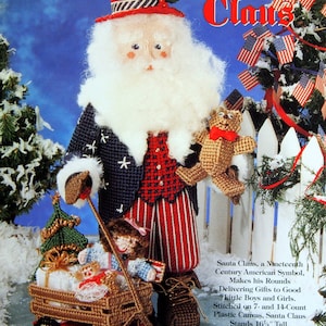 Weihnachtsmann - Old World Santas Von Sandra Miller-Maxwell Vintage Plastic Canvas Pattern Leaflet 1995