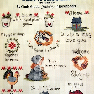 Nur ein Gedanke - Mini Serie #19 Von Cindy Grubb, Grubbies Inspirationals Vintage Kreuzstichmuster Faltblatt 1988