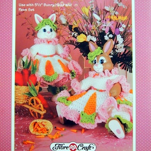Karotten-Baumwollschwanz von Fibre Craft Vintage Häkelanleitung Leaflet 1993