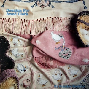 Gertrude es Afghans - Designs für Anne Cloth von Frankie Buckley Vintage Kreuzstichmuster Blättchen 1989