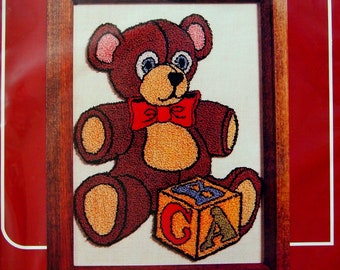 Teddy Bear By Rush N Punch Vintage Loop Embroidery Stitchery Kit 1979