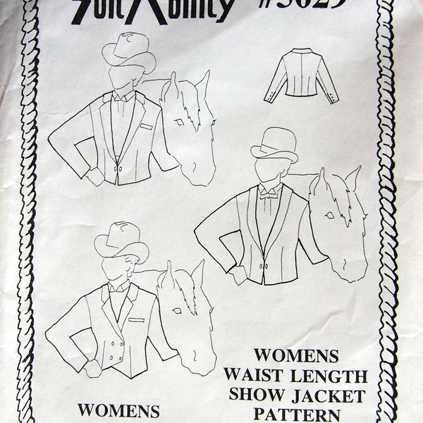 Womens Waist Length Show Jacket Pattern Size 6 To 24 Suitability Equestrian Patterns 5029 Vintage Sewing Pattern 1994