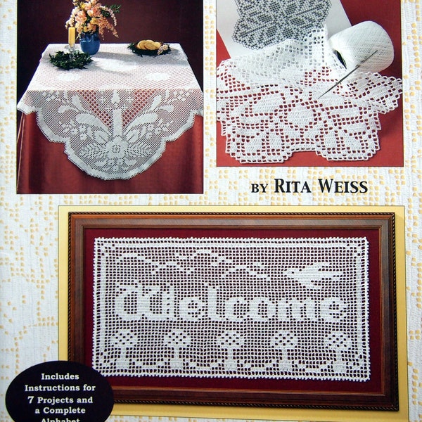 Learn To Do Filet Crochet In Just One Day By Rita Weiss Vintage Filet Crochet Pattern Booklet 1999