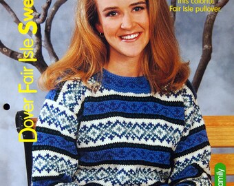 Dover Fair Isle Sweater By Melissa Leapman Knitting Pattern Leaflet 2001