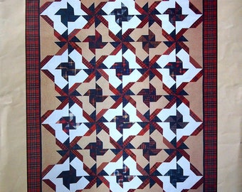 Pinwheels - Tissue Paper Foundations - 12 Inch Blocks - Easy Big Blocks By McCall's Vintage Quilt Pattern Packet 1996