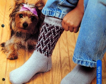 Basketweave Mosaic Socks By E. J. Slayton Knitting Pattern Leaflet 2001