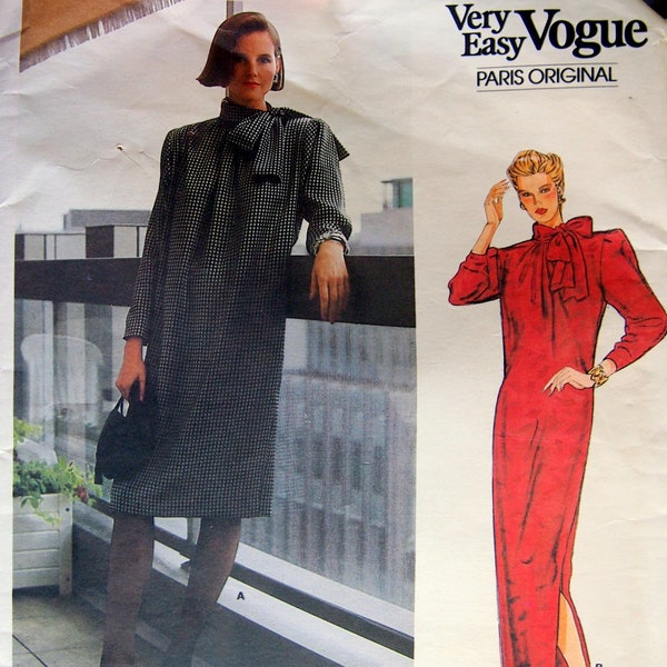 Misses' Dress - Givenchy - Vogue Paris Original Size 10 Vogue 1309 Vintage Sewing Pattern Undated