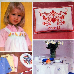 Cross Stitch Motifs And Alphabets McCall's Crafts 653 Uncut Vintage Yellow Transfer Cross Stitch Embroidery Pattern Undated