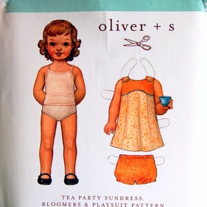 Tea Party Sundress, Bloomers & Playsuit Pattern Size 0 To 24 Months Oliver + S Uncut Sewing Pattern 2007