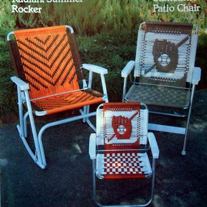 Macrame Chair Seats By Liz Miller, Linda And Larry James Vintage Macrame Pattern Booklet 1986