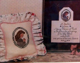 Dixie's Window Featuring Beehive Symbol & Mission Statement Vintage LDS Cross Stitch Pattern 1989