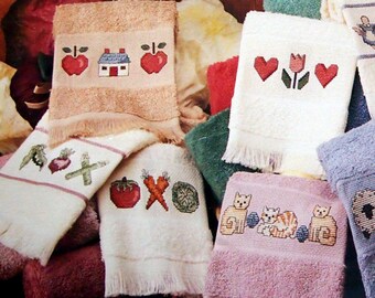 Debbie's Country Towels By Debbie Mumm Vintage Cross Stitch Pattern Leaflet 1989
