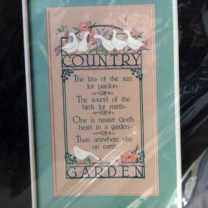 Country Garden By Nancy Rossi And Dimensions Vintage Crewel Embroidery Stitchery Kit 1987