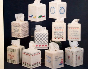 Cover Your Tissue Boxes No. 41 By Phyllis Dobbs And Lucky Duck Designs Cross Stitch Pattern Leaflet Undated