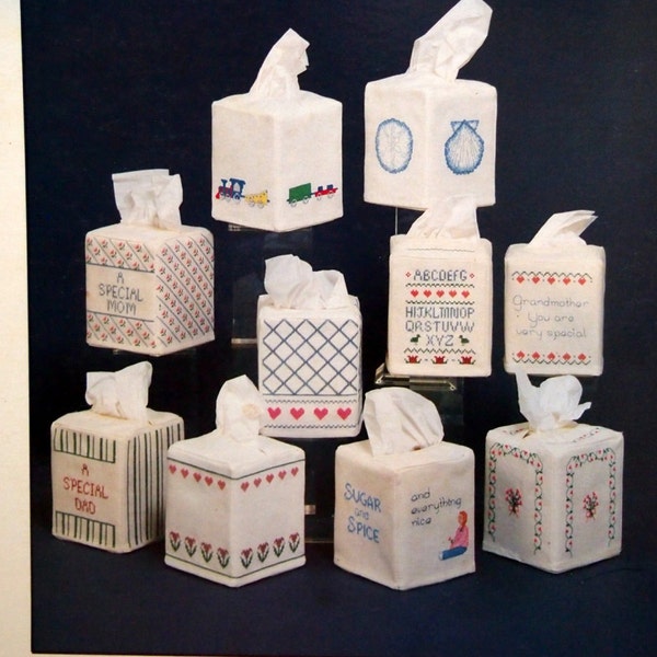 Cover Your Tissue Boxes No. 41 By Phyllis Dobbs And Lucky Duck Designs Cross Stitch Pattern Leaflet Undated