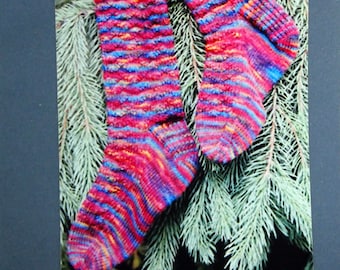Ripple Socks By Mountain Colors Hand-Painted Yarns Knitting Pattern Packet Undated