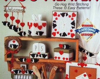 Hog Heaven Go Hog Wild Stitching These 13 Easy Patterns By Vicki Blizzard Plastic Canvas Pattern Leaflet 1991