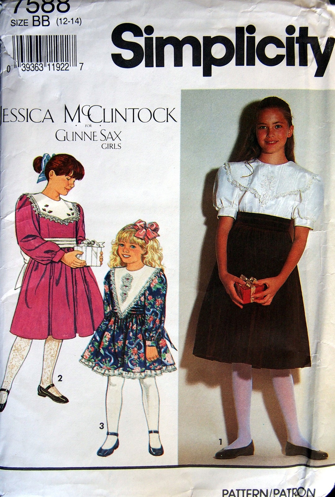 Girls' Dress in Two Lengths Size 12, 14 Simplicity Jessica