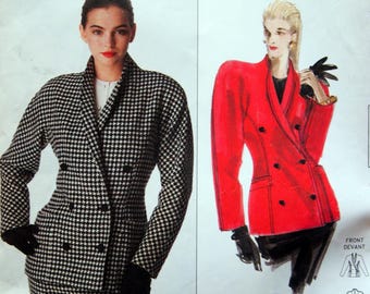Misses' Jacket - Calvin Klein (READ DESCRIPTION) - Vogue American Designer Size 10 Vogue 2156 Vintage Uncut Sewing Pattern 1988