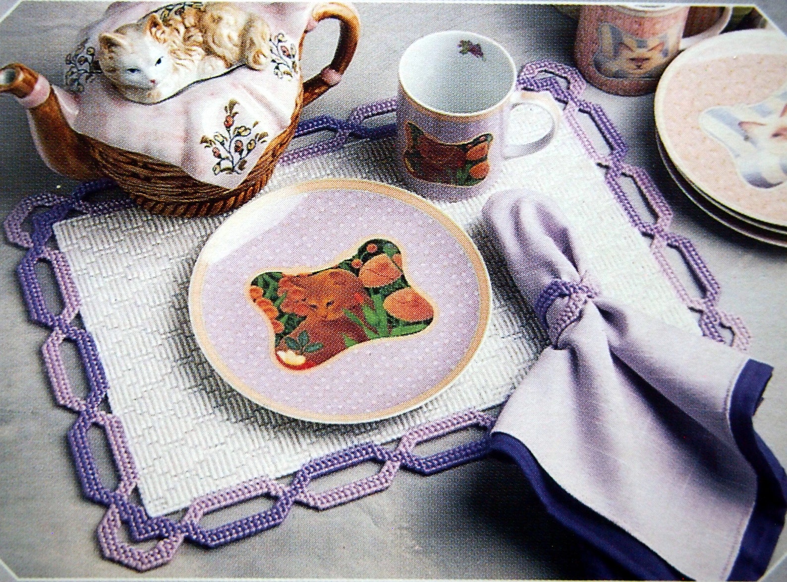 Pretty Place Mats by Annie's Attic Vintage Plastic Canvas Etsy