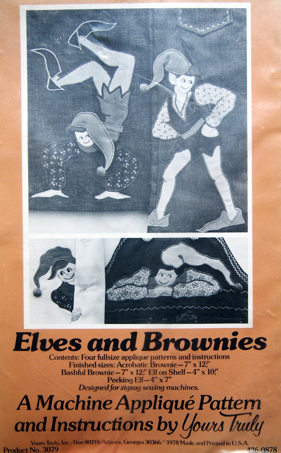Elves and Brownies by Yours Truly Vintage Uncut Applique Etsy