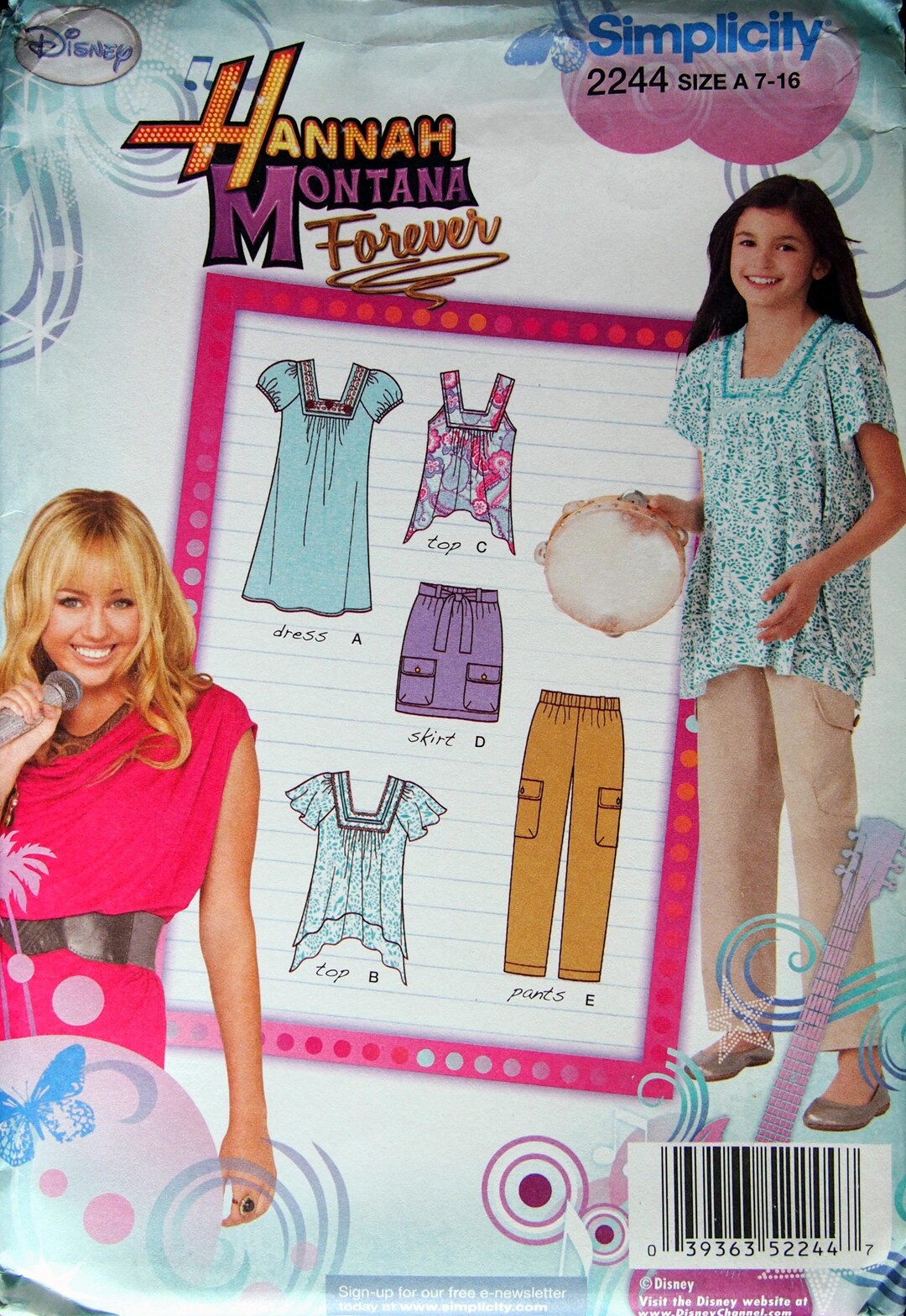 Hannah Montana Top Simplicity 2630 Disney , Skirt, Tunic And Vest In Hannah  Montana Dress