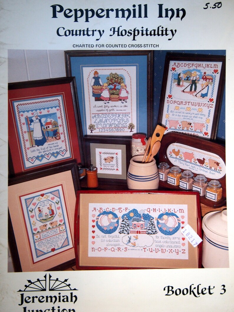 Peppermill Inn Country Hospitality Booklet 3 By Jeremiah Junction Vintage Cross Stitch Pattern Leaflet 1984