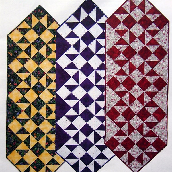 Hannah's Stacked Stars By Lehmann Quilting Vintage Quilted Table Runner Pattern Packet 2003