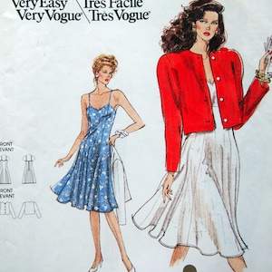 Misses&#39;/Misses&#39; Petite Jacket & Dress (READ DESCRIPTION) Sz 6, 8, 10, 12, 14, 16 Very Easy Very Vogue 7191 Vintage Uncut Sewing Pattern 1988