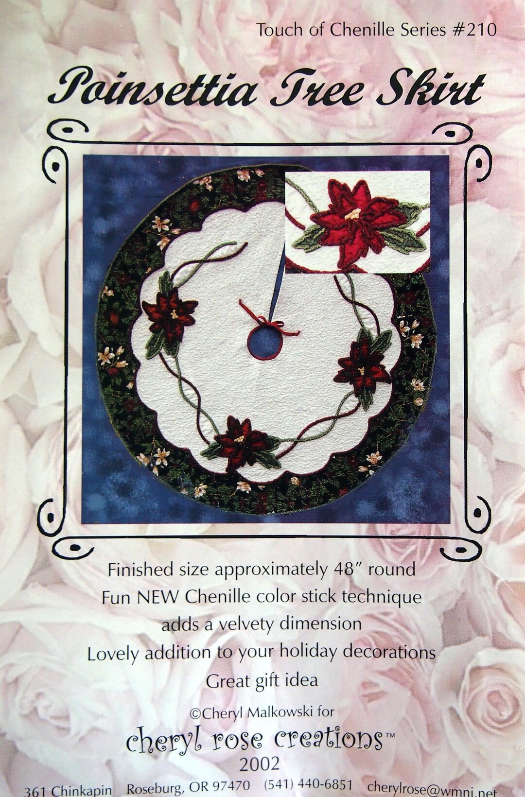 Poinsettia Tree Skirt - Touch of Chenille Series by Cheryl Rose ...