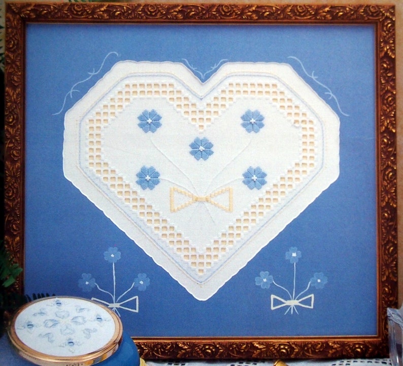 Hearts & Flowers Innovative Hardanger Creations By Terry Lee Capps Vintage Hardanger Embroidery Pattern Leaflet 1999 image 2