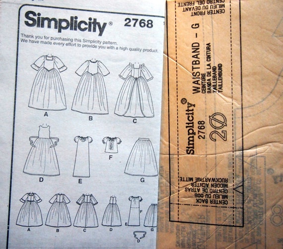 18-inch Doll Clothes Simplicity 2768 Uncut Sewing Pattern 2008 - Etsy