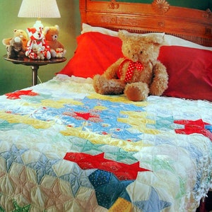 Fünfzack stern (mit Schablone) von Spinnspulen Vintage Quilt Muster Blättchen und Schablone 1990