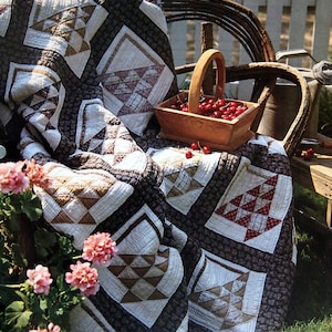 Stück Korb (mit Schablone) von Spinnspulen Vintage Quilt Muster Blättchen und Schablone 1989