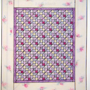 Lover es Locket (mit Schablone) von Spinnspulen Vintage Quilt Muster Blättchen und Schablone 1989
