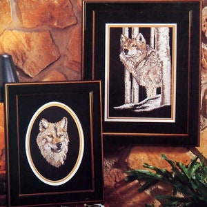 Timber Wolves By Al Agnew Vintage Cross Stitch Pattern Leaflet 1990