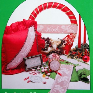 Weihnachtsmotive zum Stopfen von Sam Hawkins Vintage Lace Net Stopfmuster Faltblatt 1984