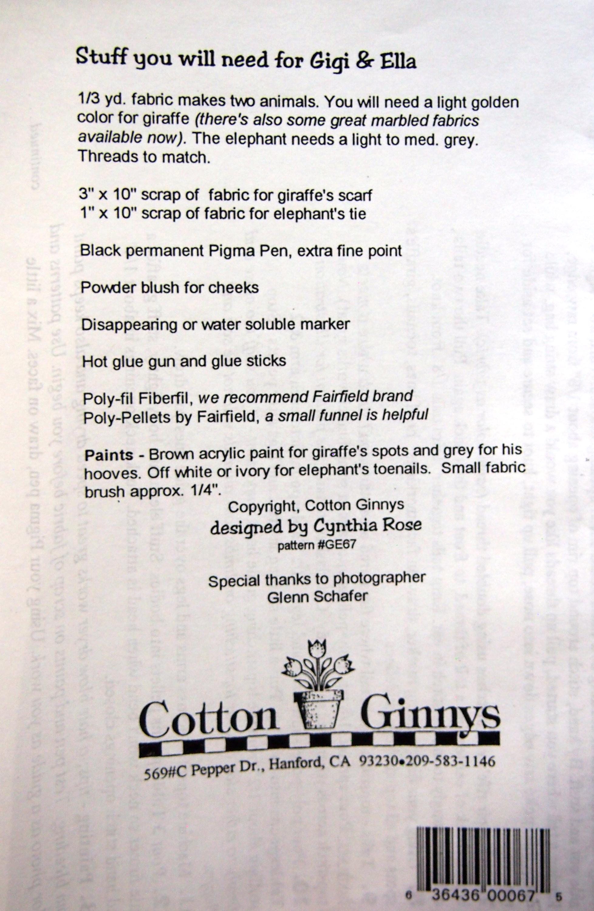Gigi & Ella by Cynthia Rose and Cotton Ginnys Vintage Sewing Pattern ...