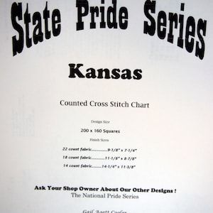Kansas State orgullo serie por Gail Agett Cooler Hickson y la cosecha de grapadoras cuadrado cruz puntada patrón folleto 1980