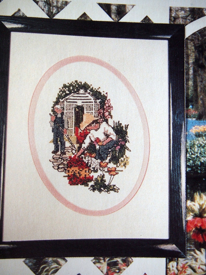 A Spring Garden Book Ten By Puckerbrush Plants Vintage Cross Stitch Pattern Leaflet 1985