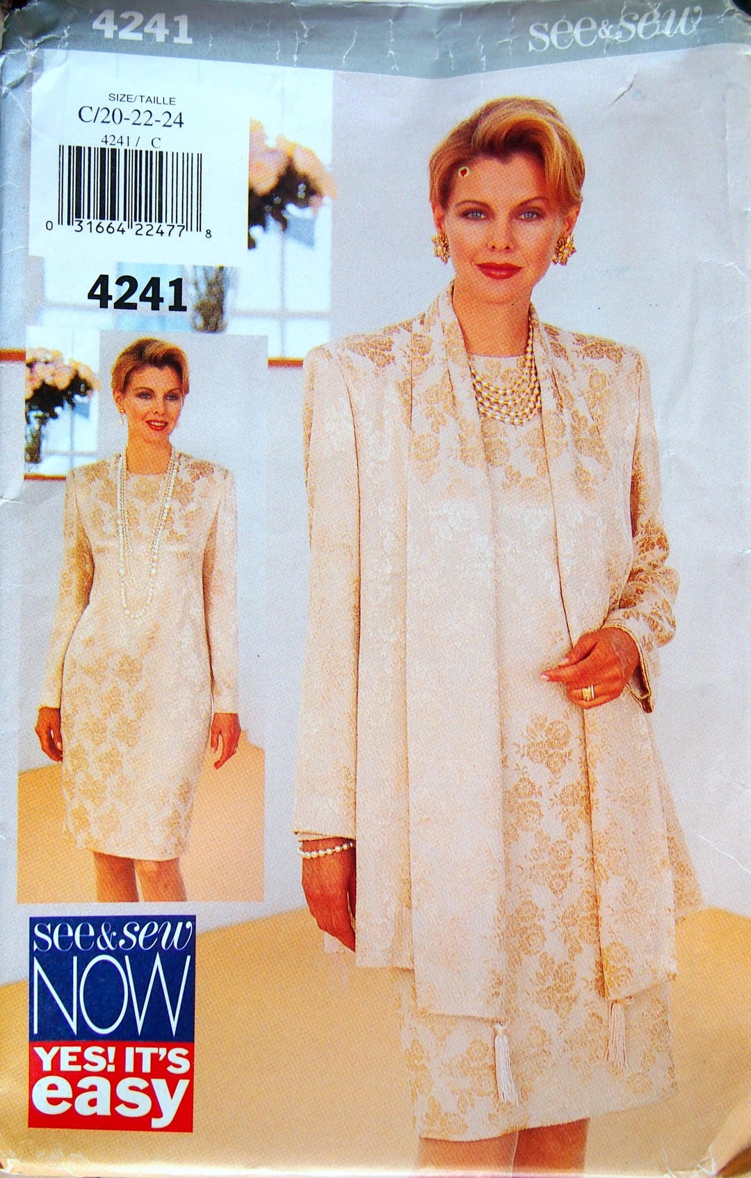 Misses' Jacket and Dress Size 20, 22, 24 Butterick See & Sew 4241 ...