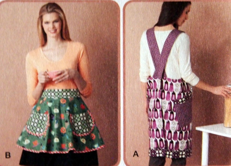 Misses' Over The Head Apron And Reversible Apron By Simplicity 2162 Uncut Sewing Pattern 2011 image 3