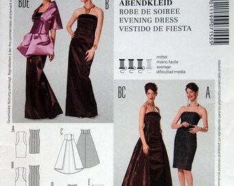 Evening Dress Size 8, 10, 12, 14, 16, 18 Burda 7155 Uncut Sewing Pattern Undated