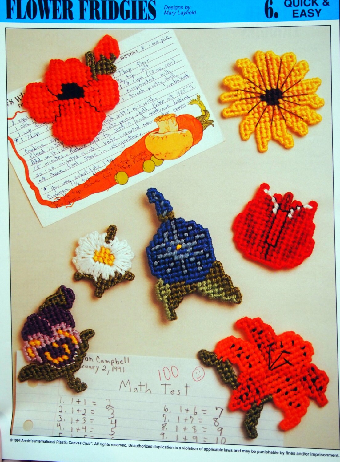Flower Fridgies by Mary Layfield and Annie's Attic Vintage Plastic