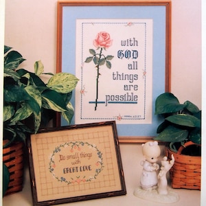 Inspirierende Gedanken - 7 Von Marilyn Clark Und Imaginatives Vintage Counted Cross Stitch Pattern Leaflet 1993