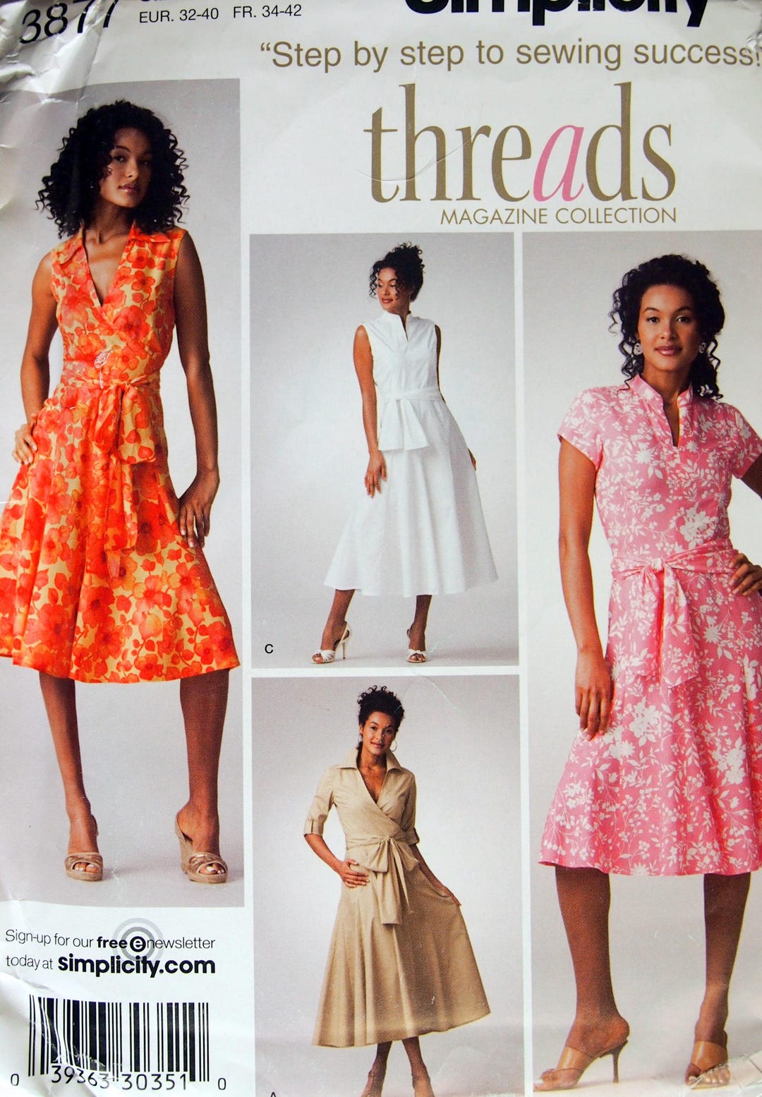 Misses' Dress in Two Lengths With Bodice Variations Size 6, 8, 10, 12 ...