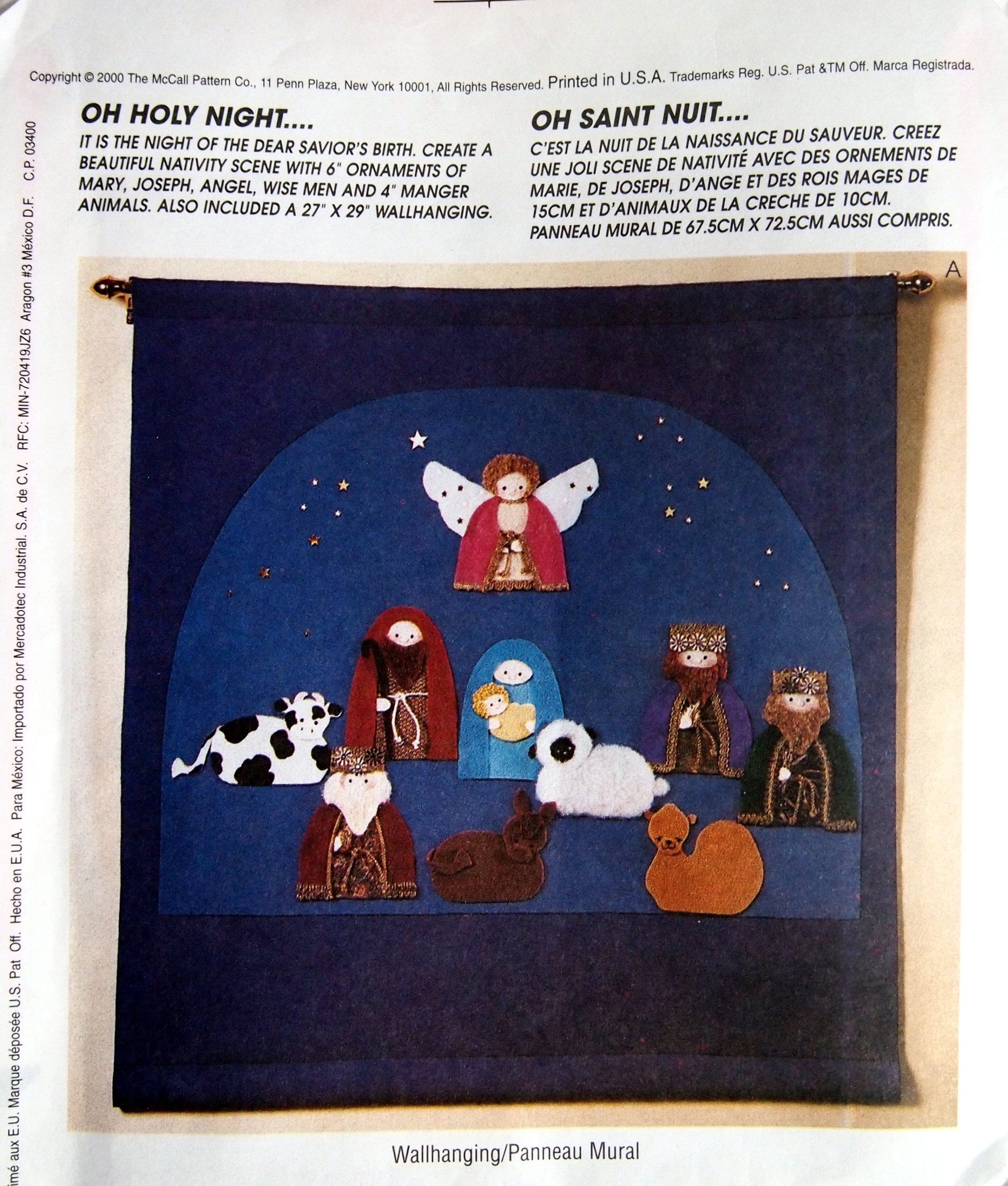McCall's 2996  Nativity Scene and Wallhanging    Sewing Pattern
